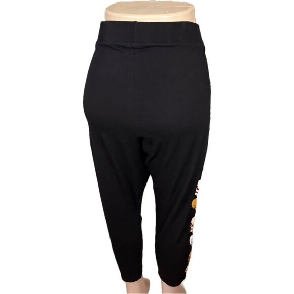 Torrid +5 Black Stretch Waist Skull Graphic Down Sides Cotton Premium Leggings - Picture 4 of 6